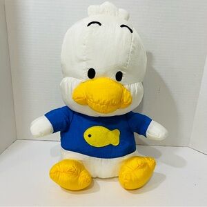 Vintage SANRIO Pekkle Duck Nylon Plush stuffed Animal 12”